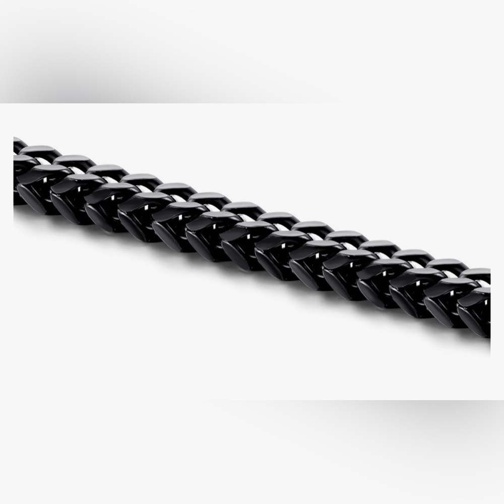 Wide Curb Chain Bracelet For Women Men Black Stainless Steel High Polished 8.5 - Picture 4 of 5